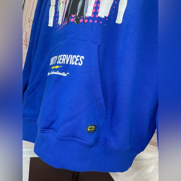 Disney Parks Star Wars Darth Vader Blue security Hoodie sweatshirt LARGE, XL - Picture 3 of 11